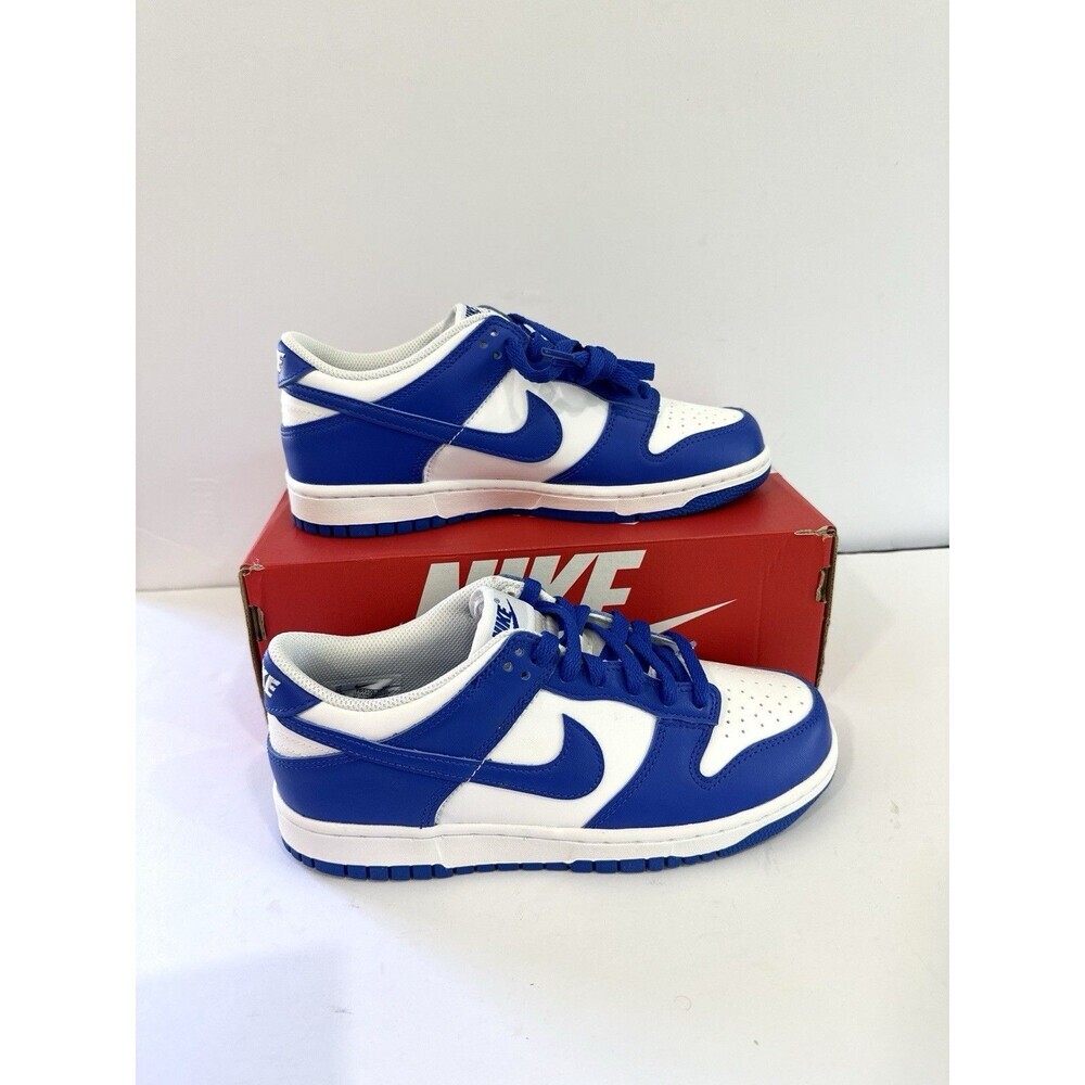 *NEW* Youth Grade-School NIKE DUNK LOW (GS) WHITE/HYPER ROYAL (FB9109 131)